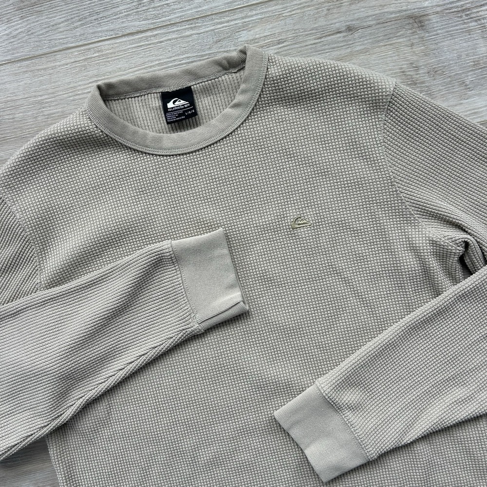 Quiksilver Large Beige‎ Nelson Long Sleeve Thermal Top Surf
